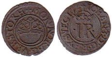 монета Швеция 1/2 эре 1574