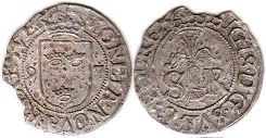 монета Швеция 1/2 эре 1597