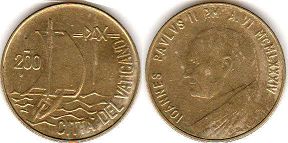 монета Ватикан 200 лир 1984