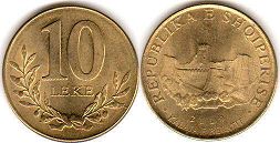 монета Албания 10 лек 2009