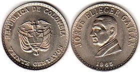 монета Колумбия 20 сентаво 1965
