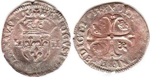 монета Франция дузен 1593