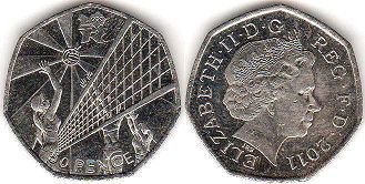 монета Великобритания 50 пенсов 2011