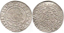 монета Пруссия грошен 1537
