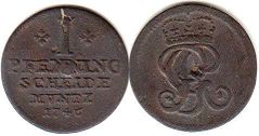 монета Брауншвейг-Люнебург-Каленберг 1 пфенниг 1747