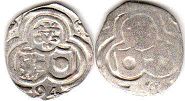 монета Зальцбург 1/2 крейцера 1594