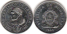 монета Гондурас 50 сентаво 1994