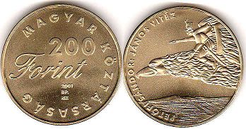 монета Венгрия 200 форинтов 2001