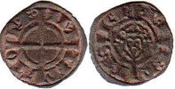 монета Сицилия денар без даты (1239)