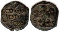 монета Сицилия 1 грано 1686
