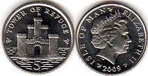 монета Остров Мэн 5 пенсов 2009