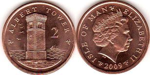 монета Остров Мэн 2 пенса 2009