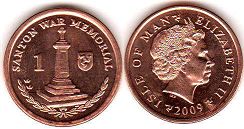 монета Остров Мэн 1 пенни 2009