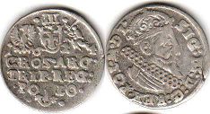 монета Польша трояк 1624