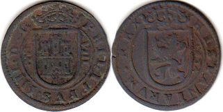 монета Испания 8 мараведи 1624