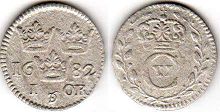 монета Швеция 1 эре 1682