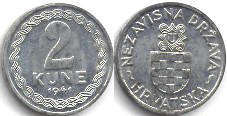 монета Хорватия 2 куны 1941