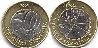 монета Словения 500 толаров 2004