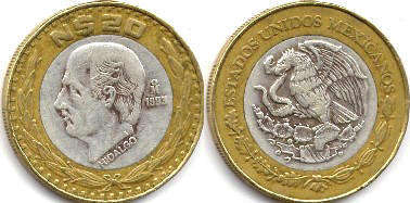 монета Мексика 20 песо 1993