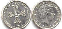 монета Остров Мэн 5 пенсов 2002