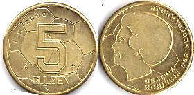 монета Нидерланды 5 гульденов 2000