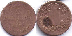 монета Саксен-Кобург-Гота 2 пфеннига 1841