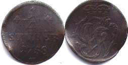 монета Вид-Рункель 1/4 стюбера 1758