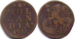 монета Голландия 1 дуит 1715