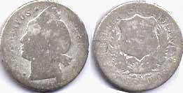 монета Доминиканская Республика 20 сентаво 1897