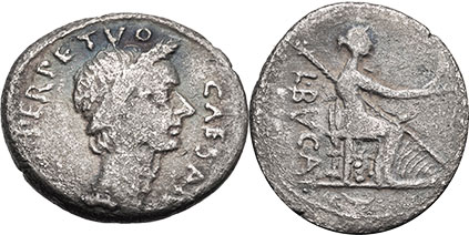ионета Рим Юлий Цезарь денарий 44 до н.э.