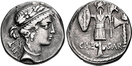 ионета Рим Юлий Цезарь денарий 48 до н.э.