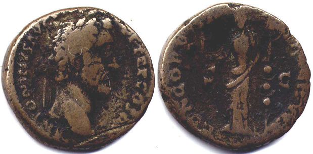 монета Рим Антонин Пий Асс