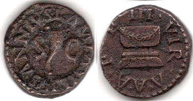 монета Рим Август квадранс