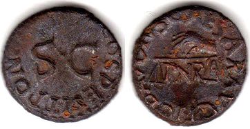 монета Рим Клавдий квадранс