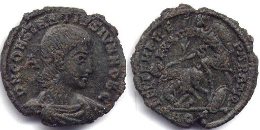 монета Рим Констанций Галл