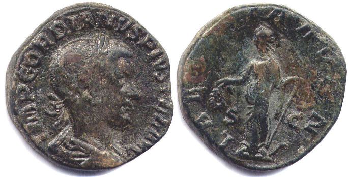 монета Рим Гордиан III Сестерций