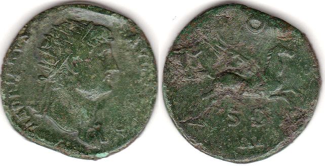 монета Рим Адриан Дупондий