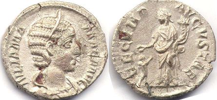 монета Рим Юлия Мамея денарий