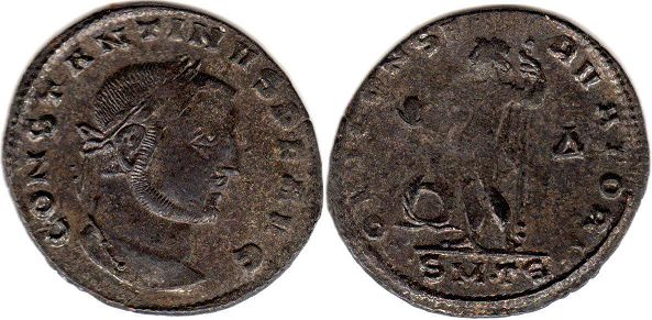 монета Рим Константин Великий фоллис