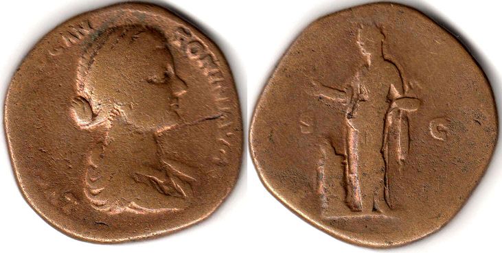 монета Рим Луцилла Сестерций