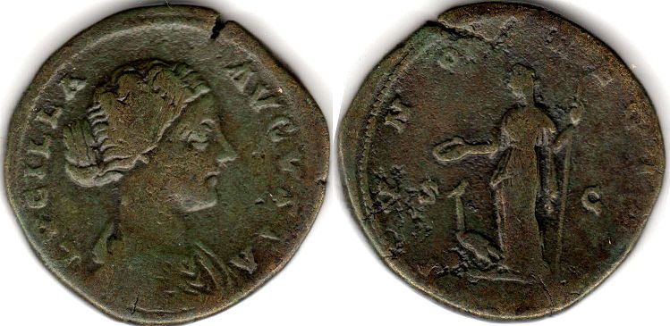 монета Рим Луцилла Сестерций 