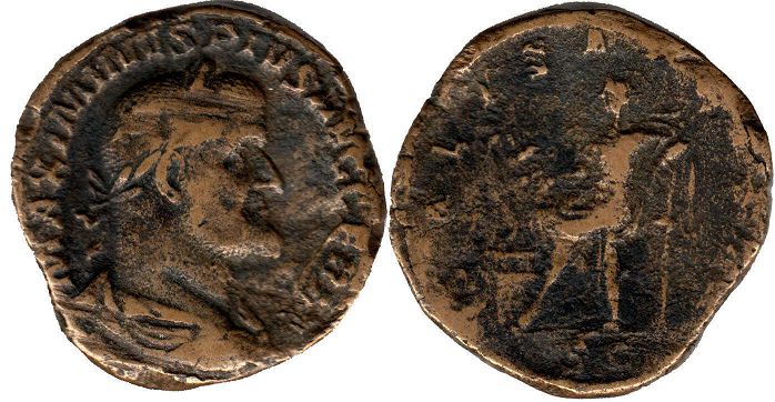 монета Рим Максимин Фракиец Сестерций