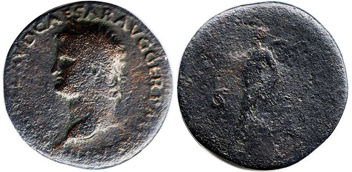 монета Рим Нерон дупондий