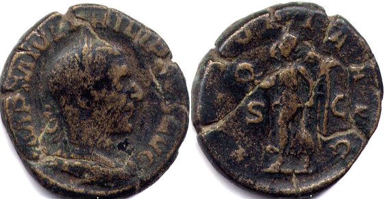монета Рим Филипп Араб Сестерций 