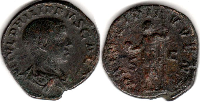 монета Рим Филипп II Сестерций 