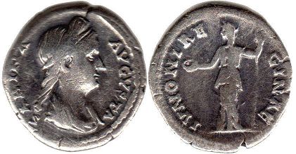 монета Рим Сабина денарий