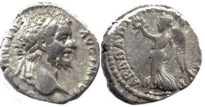 монета Рим Септимий Север денарий