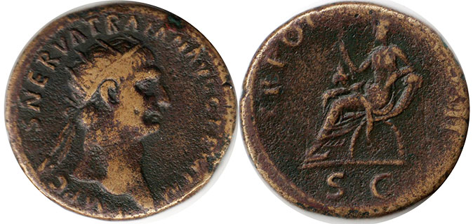 монета Рим Траян Дупондий