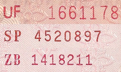 Типы серийных номеров on Вьетнам 200 донгов 1987 banknotes