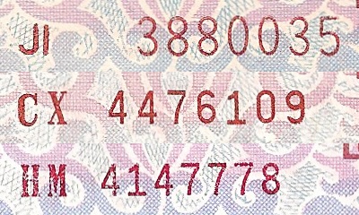 Типы серийных номеров on Вьетнам 500 донгов 1988 banknotes